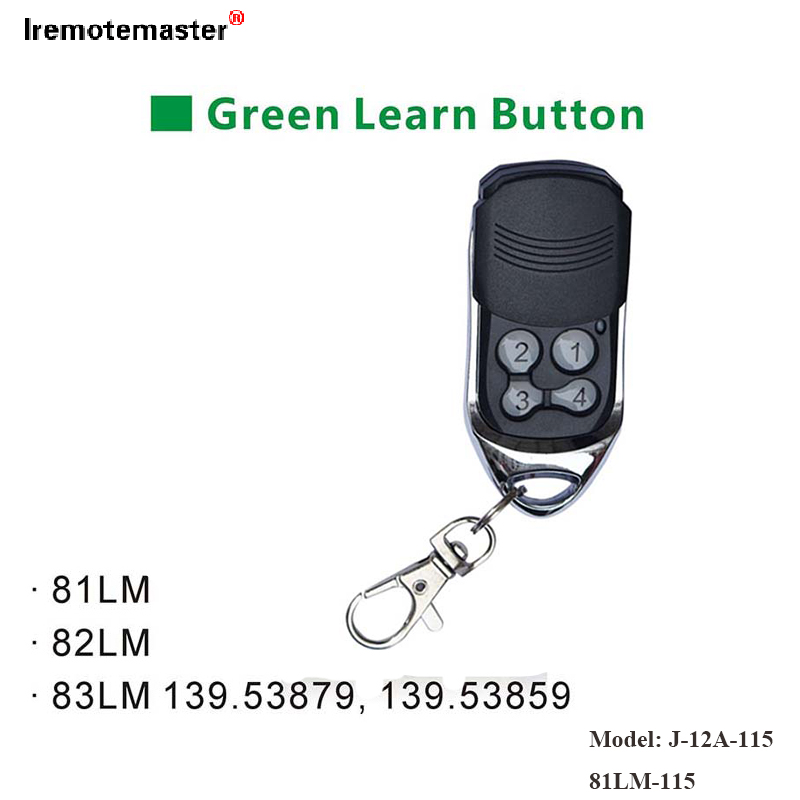 81LM 82LM 83LM Green Learn Button Garažo durų nuotolinio atidarytuvo 390MHz